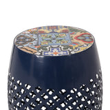 Christopher Knight Home® - Noble House - Roswell Outdoor Lace Cut Side Table with Tile Top