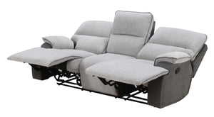 English Elm Steve Silver - Cyprus Plush Recliner Sofa Gray Two-Tone Cloud & Shadow Grey Fabric Pocketed Coil Memory Foam Comfort 85.5"L x 33.8"W x 29.5"H B081P157597