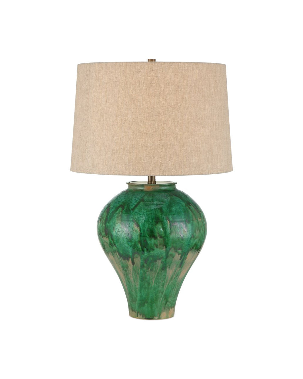 Currey & Company Blarney Green Table Lamp - Hand-thrown Porcelain With Unique Glaze, Artisan Crafted For Stylish Decor Green Porcelain 6000-1020-currey-company