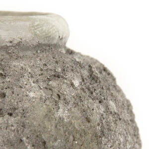 Zentique Distressed grey vase with hand‑distressed patina, polyresin sculpted silhouette for rustic modern décor W9 x H13 x D9 8383S A717