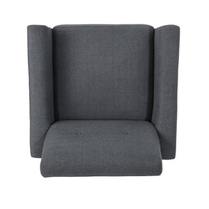English Elm Christopher Knight Home® - CLUB Vintage-Inspired Fabric Club Chair with Nailhead Trim & Scroll Arms, Birch Legs, Contemporary Comfort DARK GREY 31.5 L x 27.75 W x 18.5 H 60848.00DGY