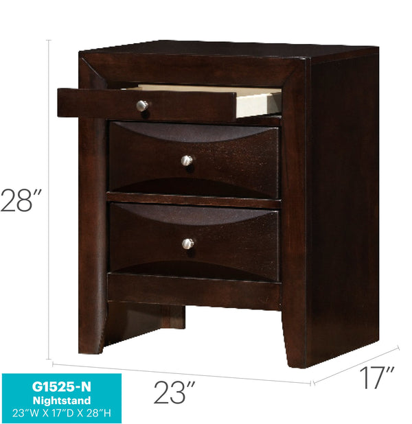 English Elm Marilla Cappuccino Nightstand with Dovetailed Drawers & Real Wood Veneer, Molded Beveled Fronts B078118249