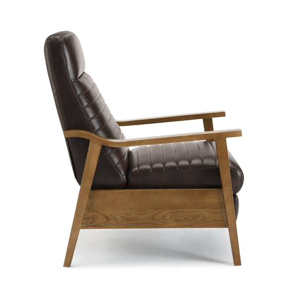 English Elm Asher Wood Arm Push Back Recliner - Modern Burnished Brown Comfort For Living Rooms & Dens B050P322580