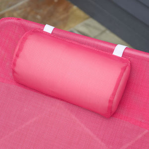 English Elm Outsunny Folding Chaise Lounge Chair - Breathable Mesh, Adjustable Recline, Lightweight & Stylish Pink W2225P249607-GIGA