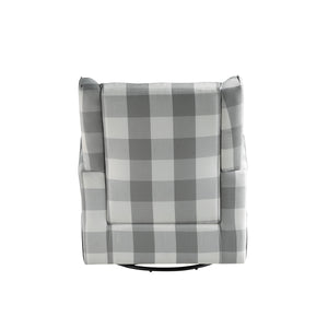 English Elm Fabric Lattice Swivel Glider Chair with Removable Seat and Side Storage Pockets for Cozy Relaxation Grey B016P324090