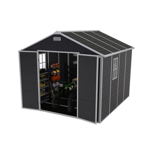 English Elm Campcraft 8x8 Ft Resin Storage Shed Thick Pp Panels Lockable Door Uv Resistant Outdoor W1598S00024