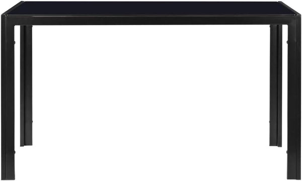 English Elm DINING Glass Top Black Metal Dining Table for 4 - Modern Rectangular 47" x 27.5" Durable Steel Frame W515P248106