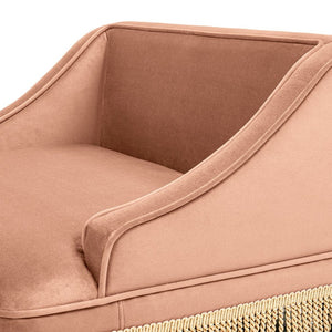 English Elm Duchess Regency Tufted Pet Sofa with Fringe Skirt Velvet Upholstery for Small Dogs Orange B2719P479029