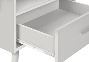 English Elm Accent Side Table Rustic Grey Laminate Compact Storage Cabinet Transitional Bedroom White B2710P461711