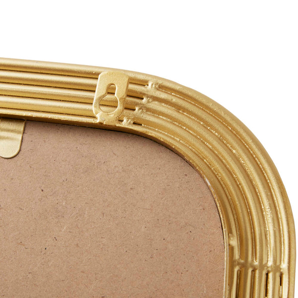 English Elm Rounded Rounded Rectangle Fluted Wall Mirror Gold Antique Metal Frame 23x35 Keyhole Hanger Indoor B035P266695