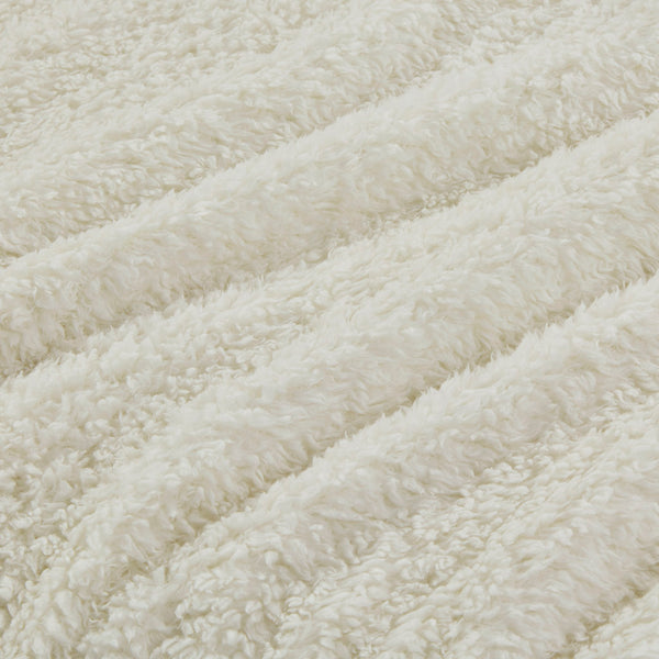 JLA Home Woolrich - Berber Woolrich Burlington Plush Berber Blanket with Velvet Binding, OEKO-TEX Certified Comfort Ivory WR51-2210