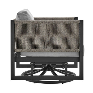 English Elm Mareike Outdoor Swivel Glider Chair Rust Proof Aluminum Frame Patio Lounge Seating Gray B2736P464906