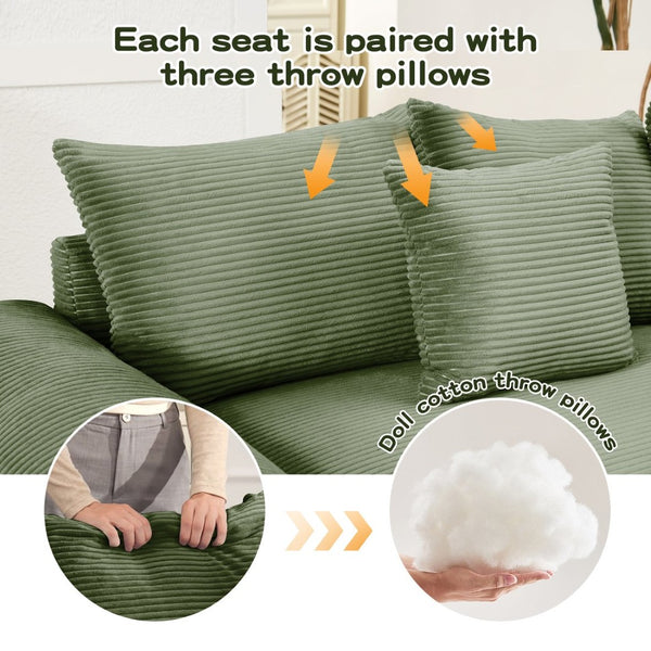 English Elm Oversized Modular Sectional Couch - Cloud-Like Comfort With Premium Corduroy & Ergonomic Design W714S01341-GIGA