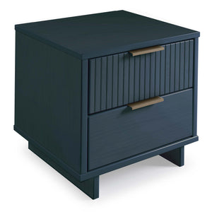 English Elm Granville 18" Nightstand In Midnight Blue - Chic 2-Drawer Design With Gold Accents & Storage Solution B365P398531