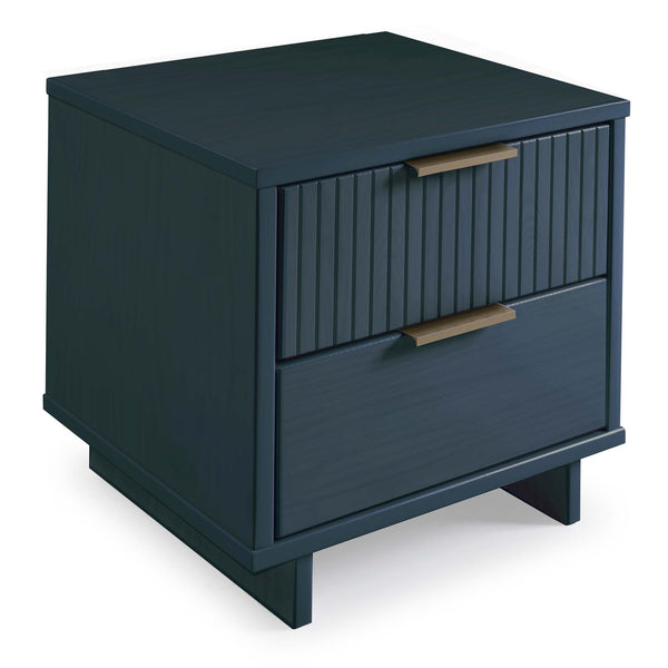 English Elm Granville 18" Nightstand In Midnight Blue - Chic 2-Drawer Design With Gold Accents & Storage Solution B365P398531
