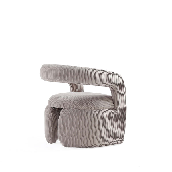 English Elm Corvette Velvet Lounge Chair Dove — Hand-Stitched Off-White Velvet, Kiln-Dried Pine Frame, No Assembly Required B365P397992