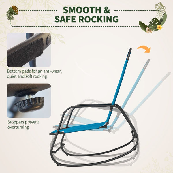 English Elm Outsunny Rocking Chair – Stylish Indoor/Outdoor Sling Fabric Rocker For Patios, Porches, & Gardens W2225P217090-GIGA