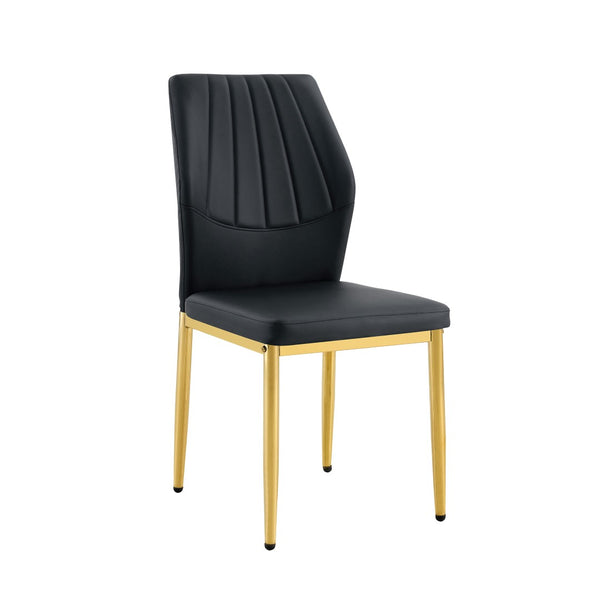 English Elm Table and Chair Set Marble Glass Top Gold Legs Modern 5 Piece Dining for Small Spaces Black,White+Gold W1151S04652