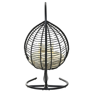 English Elm U_style Wicker Egg Swing Chair with Iron Stand Foldable Hanging Seat for Porch Balcony N711P389502A