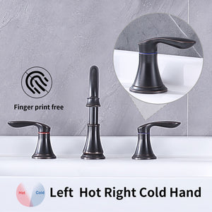 English Elm 2-Handle Widespread Bathroom Sink Faucet In Oil-Rubbed Bronze With 360° Swivel Spout & Drain Assembly T3177P277548