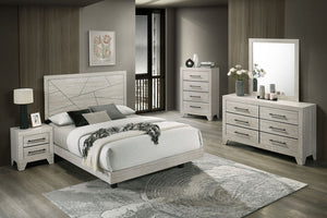 English Elm Light Gray Contemporary Nightstand Solid Rubberwood Dovetail Drawer Bedroom Storage B2741P431082