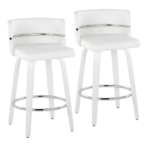 English Elm Fixed-height Swivel Counterstools Faux Leather Seat Chrome Footrest Kitchen Island Set B202S01801