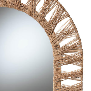 English Elm Modern Rattan Oval Wall Mirror Handcrafted Bohemian Decor for Entryways and Living Rooms B2750P420392