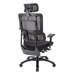 OSP Home Furnishings Vertical Mesh Back Ergonomic Office Chair with Lumbar Support and Synchro Tilt 99663BHRB-30