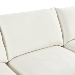 English Elm U_style Modular U-shaped Sectional Sofa Six Seat Linen Fabric with Storage Ottomans Beige WY000491AAA