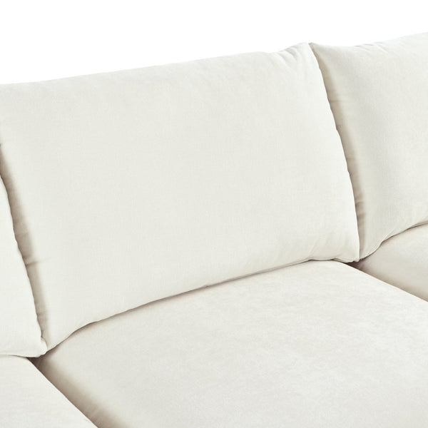 English Elm U_style Modular U-shaped Sectional Sofa Six Seat Linen Fabric with Storage Ottomans Beige WY000491AAA