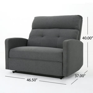 English Elm Christopher Knight Home® - Reclining Loveseat with Push-Back Recline, Plush Tufted Fabric Sofa, Compact Wall-Hugger Design Charcoal 61372.00CCL