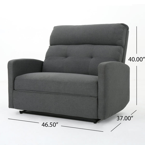 English Elm Christopher Knight Home® - Reclining Loveseat with Push-Back Recline, Plush Tufted Fabric Sofa, Compact Wall-Hugger Design Charcoal 61372.00CCL
