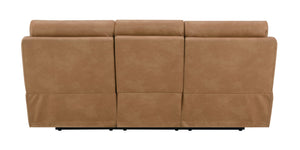 English Elm Chavis Brown Faux Leather Aire Power Motion Sofa with USB, Power Headrest, Lumbar Air & Remote B2726P406777