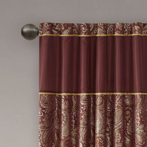 English Elm Jacquard Madison Park Aubrey Window Curtain Pair with Paisley Jacquard, Faux Silk Piping, OEKO-TEX Certified Elegance Multicolor 3.05 L x 10.24 W x 9.45 H B03598093