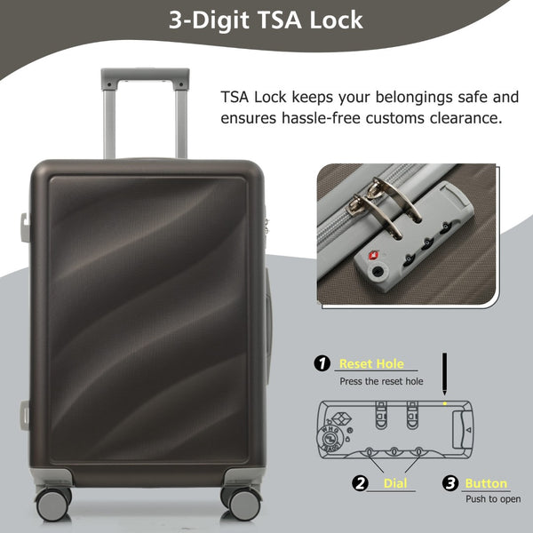 English Elm Luggage 3 Piece Hardshell Abs Set with Spinner Wheels Tsa Lock Travel Ready N730P304620Q