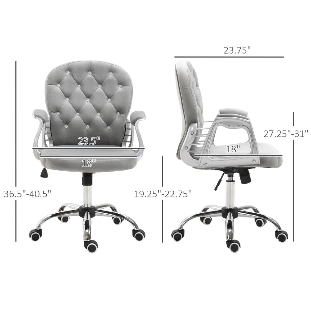 English Elm Faux Leather Swivel Desk Chair with Padded Arms Mid-back Support Home Office T3971P409088