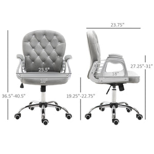 English Elm Faux Leather Swivel Desk Chair with Padded Arms Mid-back Support Home Office T3971P409088