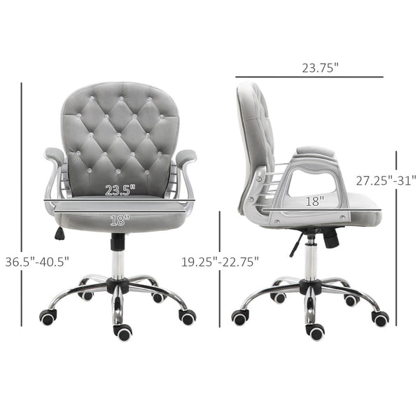 English Elm Faux Leather Swivel Desk Chair with Padded Arms Mid-back Support Home Office T3971P409088