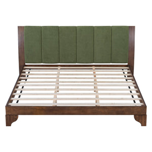 English Elm Christopher Knight Home® - Premium Pine Wood King Bed Frame - Mid-Century Modern Design With Upholstered Headboard & Unique Colors N770P345989D_N770P345990D