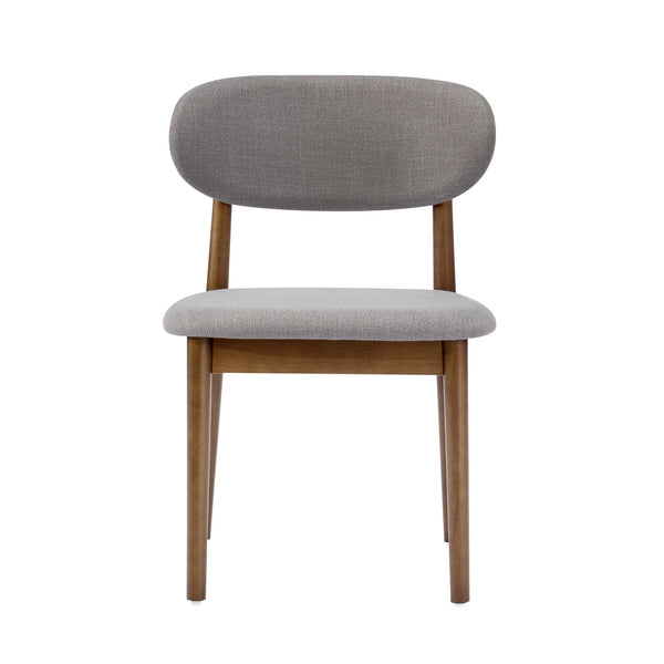 English Elm Christopher Knight Home® - Contemporary Grey Upholstered Side Chairs - Set Of 2 With Walnut Legs For Modern Dining Comfort N768P331579G