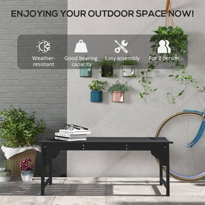 English Elm Outsunny Wooden Garden Bench - Stylish Backless Outdoor Seating For Porch, Patio & Poolside Comfort W2225P217568-GIGA