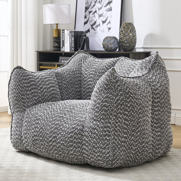 English Elm Sofa plush beanbag chair with superfiber cover and resilient foam filling for ultimate home comfort and relaxation Grey W1996P252268