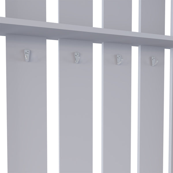 English Elm Hall Tree Murphy Smoke Concrete Gray Entryway Organizer with 4 Shelves, 2 Compartments & Hooks for Coats Bags Shoes Durable Engineered Wood Modern Space-Saving Design B092S00267