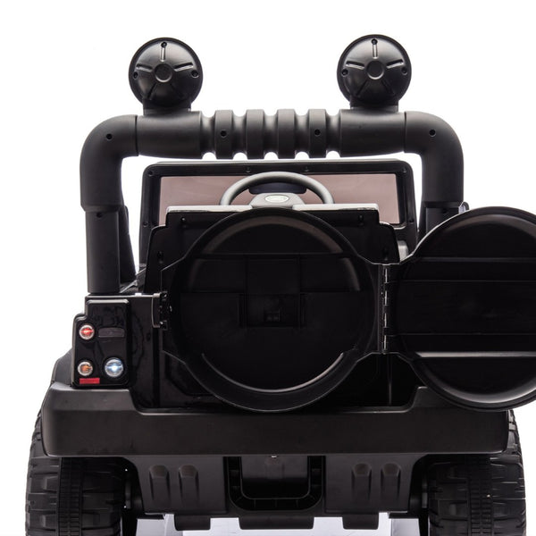 English Elm Licensed Land Rover Defender Ride on Car 24v Dual Motor with Parental Remote Black W1578P339065