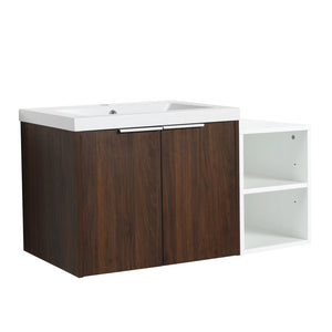 English Elm 36 Inch Soft Close Doors Bathroom Vanity With Resin Sink, Modern Design & Ample Storage Solutions W999S00183
