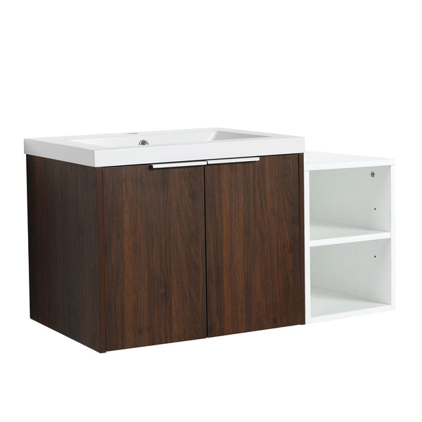 English Elm 36 Inch Soft Close Doors Bathroom Vanity With Resin Sink, Modern Design & Ample Storage Solutions W999S00183