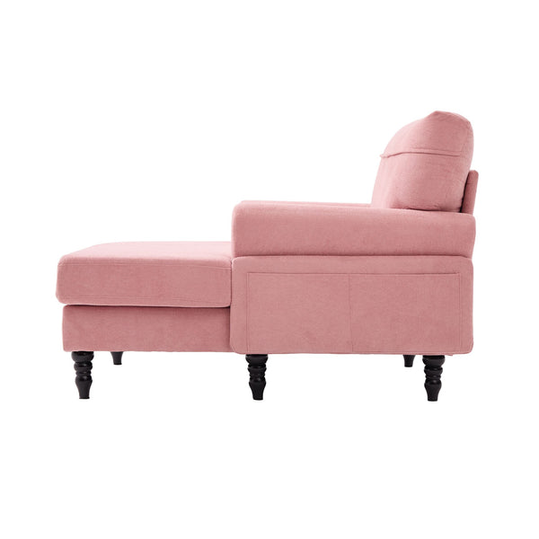 English Elm Modern Chenille Recliner Chaise Lounge Sofa Chair with High-Resilience Foam, Wide Seat, 550lb Capacity Pink W395P371343