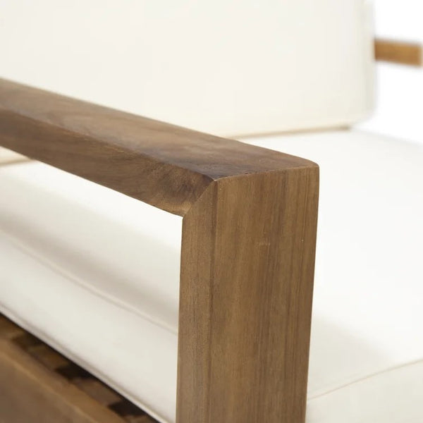 English Elm Christopher Knight Home® - Outdoor Acacia Wood Club Chairs With Cream Cushions - Classic Design For Elegant Patio Living 63663.00CRM