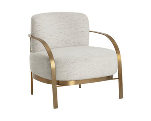 Sunpan DAPHNE Lounge Chair - Modern Curved Seat with Plush Cushions & Elegant Gold Stainless Steel Frame 112148
