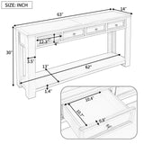 English Elm Trexm Console Table/Sofa Table With Storage Drawers and Bottom Shelf For Entryway Hallway(Tan)